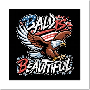 4th of July Bald Is Beautiful Bald Eagle Men Women Gift Posters and Art